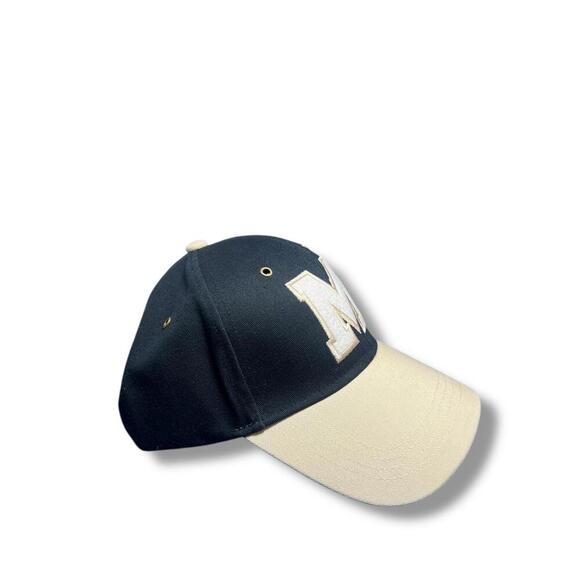 Disney Parks Mickey Mouse M Hat Navy Cream Cap Adult Adjustable Baseball Vintage - Picture 4 of 7